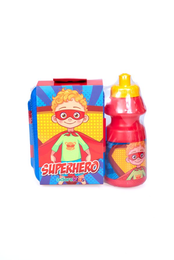 SET LUNCH BOX SUPERHEROE ADORO